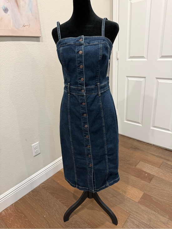 Levi's Dresses & Skirts - Levi's Dark Blue Denim Strapless Button-Front Dress Removable Straps